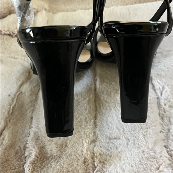 Lulu's Kaylena Black Patent Ankle Strap High Heel Sandals - 11 - Picture 7 of 10